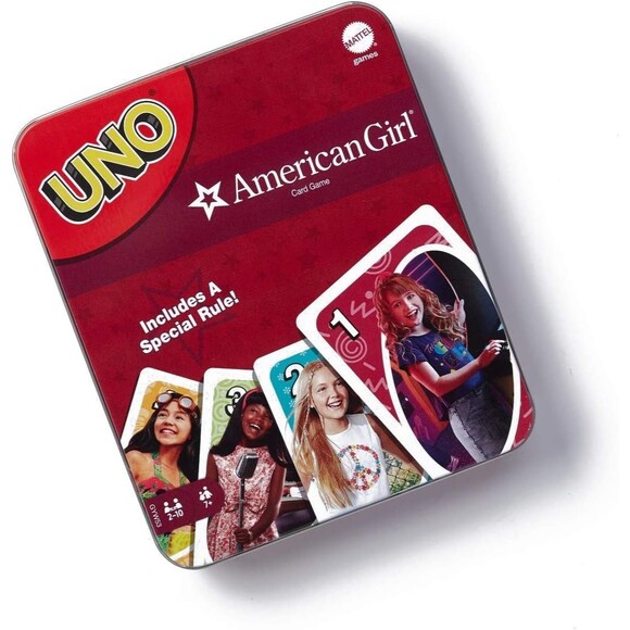 American Girl Doll Uno Deck Cards Game with Limited Edition Tin Unique Rules NEW - Picture 1 of 2